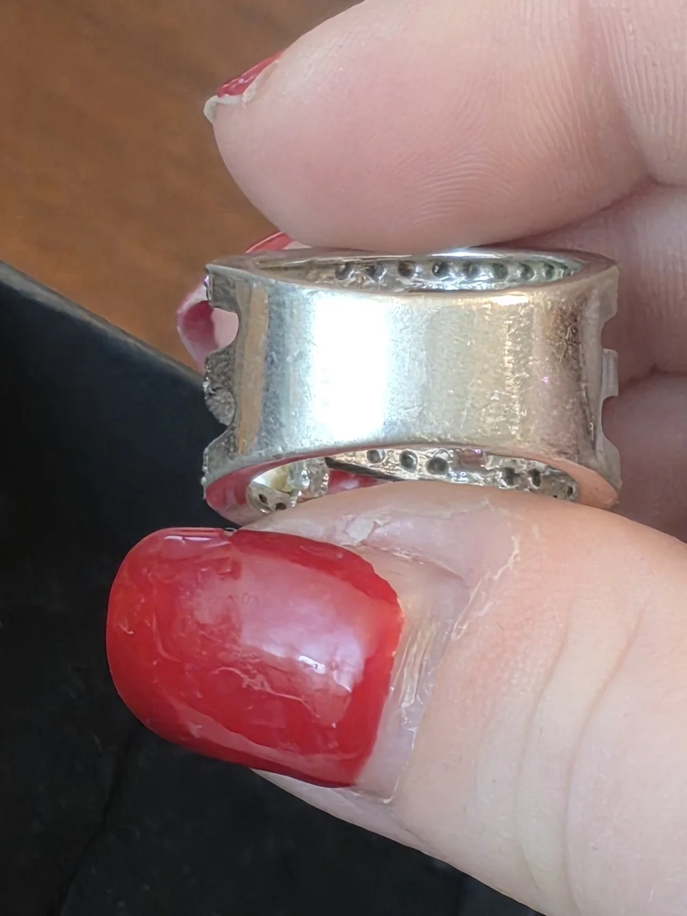 Vintage Sterling Silver Pearl & Diamond Ring Size 6
